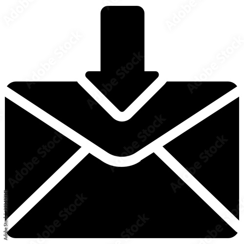 
Download mail flat icon design, incoming mail
