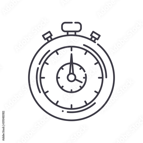 Stopwatch concept icon, linear isolated illustration, thin line vector, web design sign, outline concept symbol with editable stroke on white background.