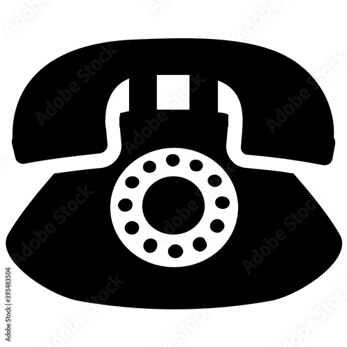 
A vector design of landline, line icon of vintage telephone 
