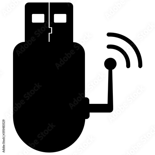 
Usb internet vector, device connected with signals 
