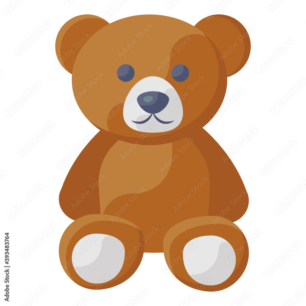 
Teddy bear flat icon, soft toy visual 
