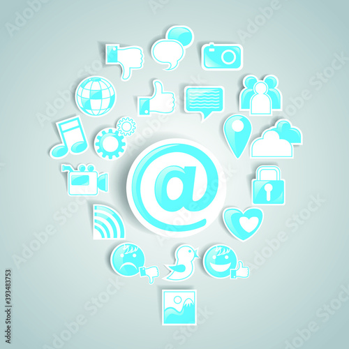 Set of social media icons