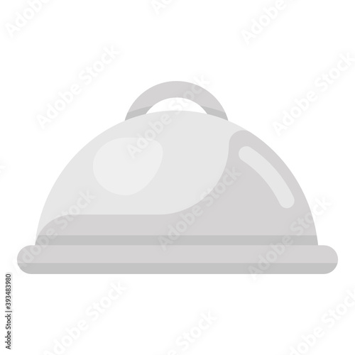 
Food cloche icon in modern flat style 
