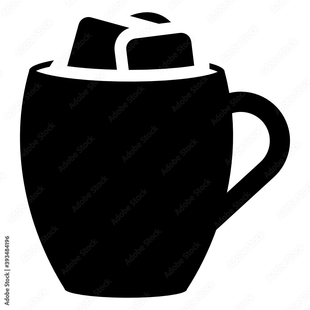 A christmas hot cocoa with marshmallow, flat icon
A christmas hot cocoa with marshmallow, flat icon