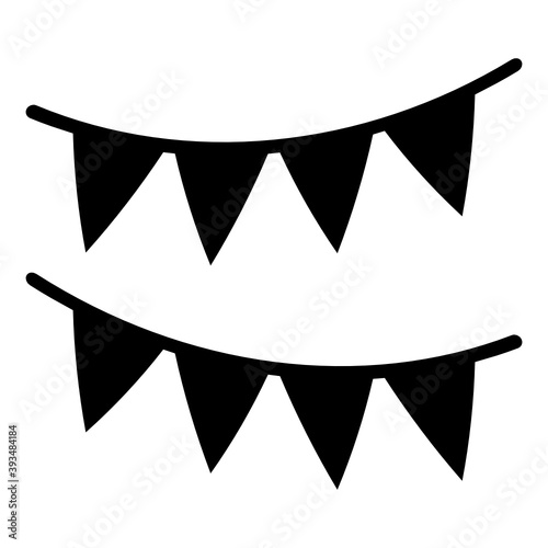 
Garlands flat icon, buntings for wall decoration 
