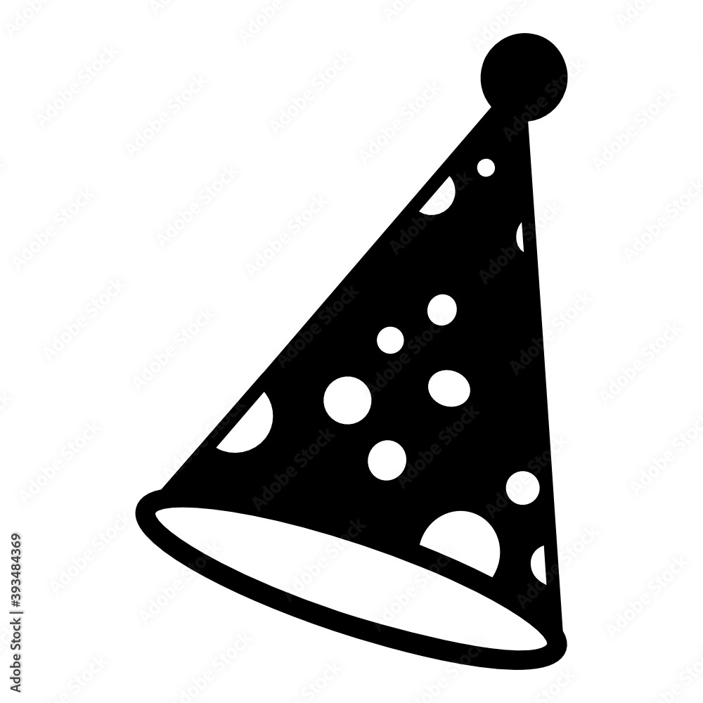 Fancy party hat in flat icon design
Fancy party hat in flat icon design