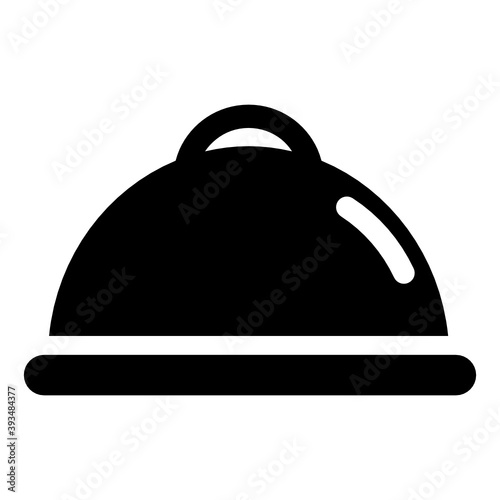 
Food cloche icon in modern flat style 
