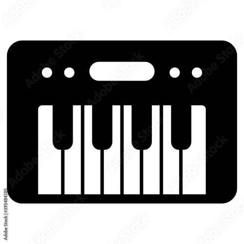 
Keyboard synthesizer instrument, icon of piano 
