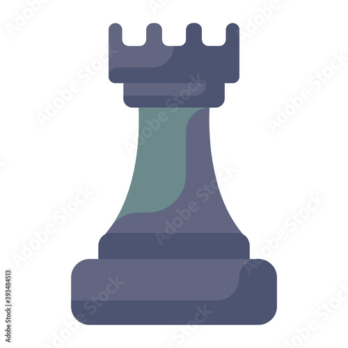 
Flat vector design of chess piece, rook pawn 
