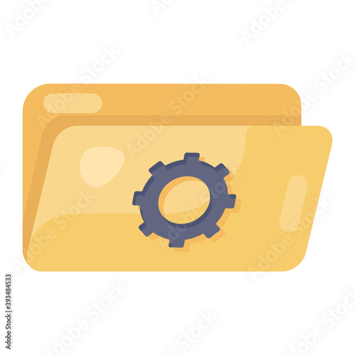 
Gear on document case, folder setting icon
