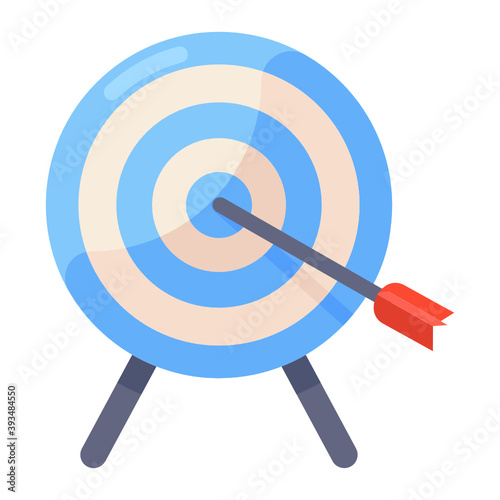 
Dartboard with hitting arrow showing concept of business target icon
