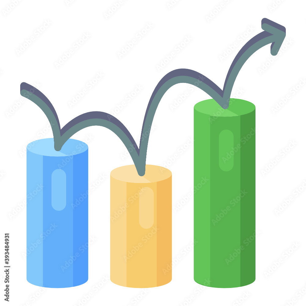 
Editable design of columns chart icon
