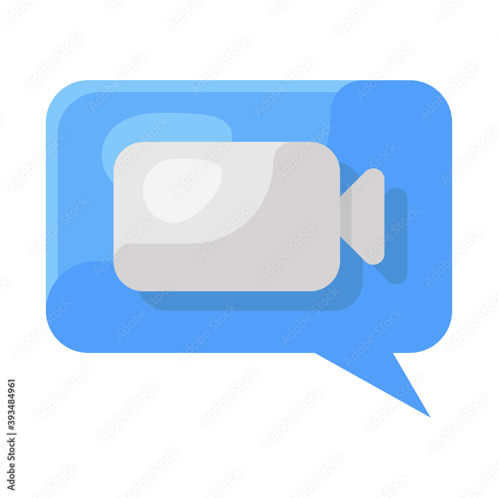 Naklejka premium Editable flat design of video chat icon 