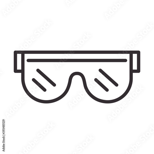 biology goggles protection science element line icon style