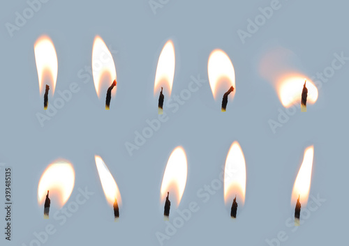 candle flame set on the blue grey background