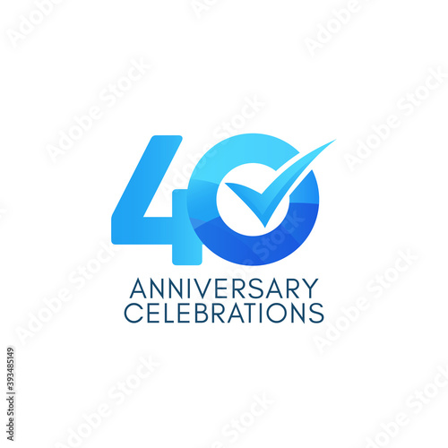Free Download 40 Years Anniversary Celebration Blue Gradient Vector Template Design Illustration - GFXLoad