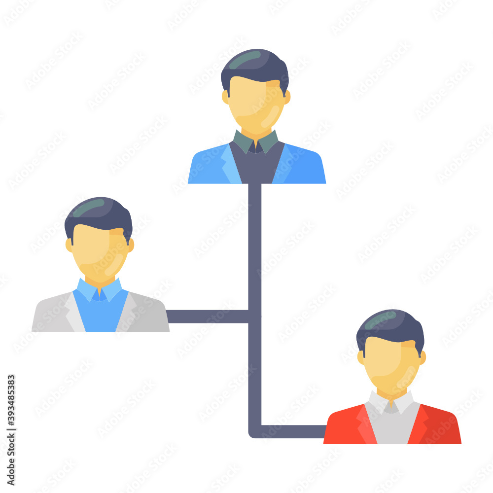 
Flat icon of client servicing, hand holding persons 
