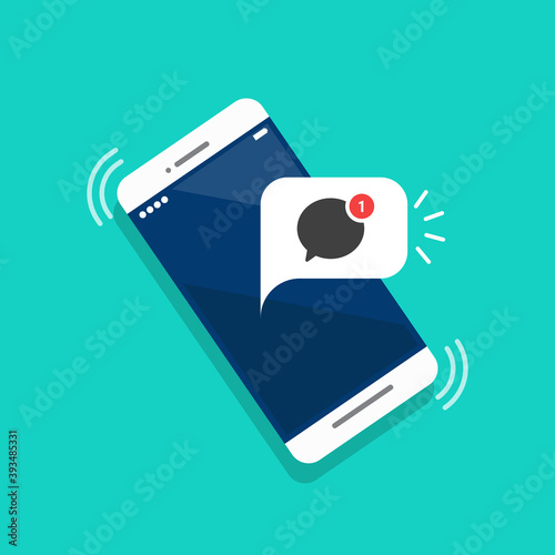 New message notification on the smartphone screen