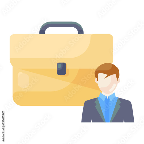
A flat style of business person icon
