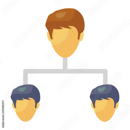 
Flat icon of client servicing, hand holding persons 
