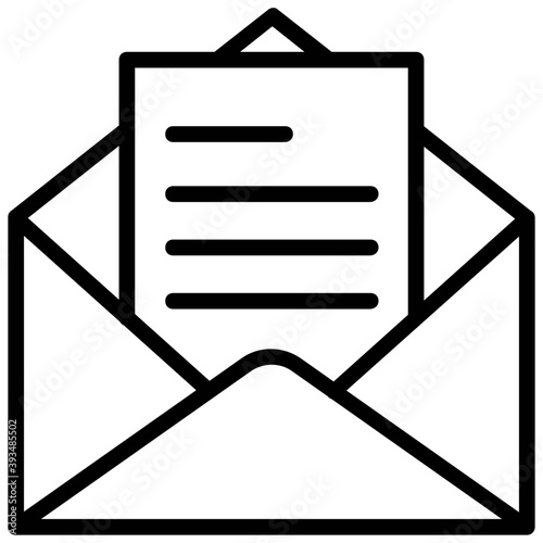 
Document, email. The open envelope containing letter correspondence 
