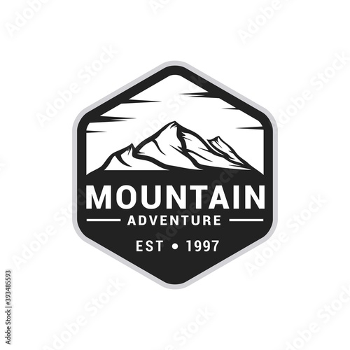 Mountain adventure logo icon vector template. Premium design mountain logo adventure.