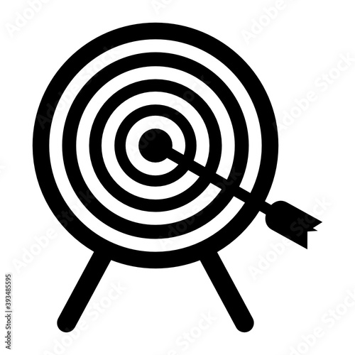 
Dartboard with hitting arrow showing concept of business target icon
