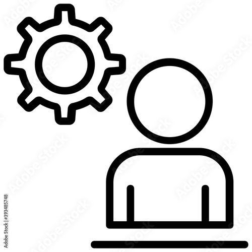 
Money gear in head. Concept of business planning or money making 
