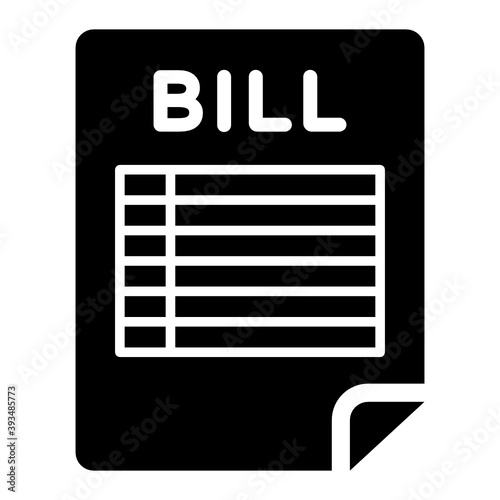 
A flat design of bill icon, commerce concept vector 
