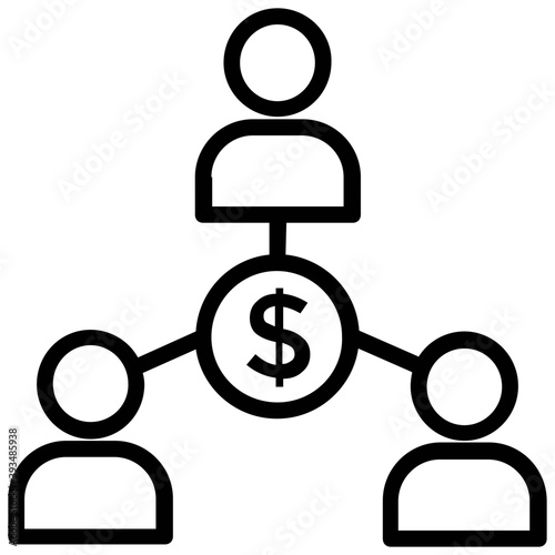 Team hierarchy. Businessman leading the organizational team 