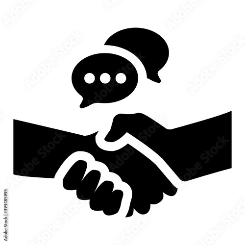 
Handshake, commitment icon in flat style.
