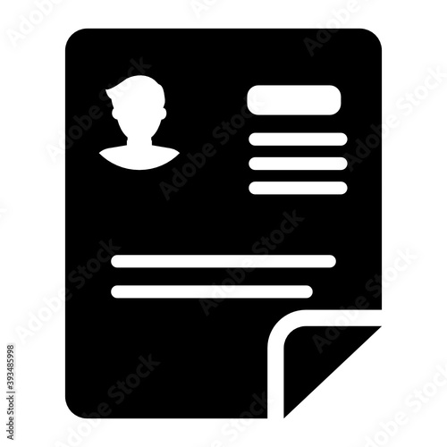 

Modern flat icon of resume, curriculum vitae editable vector 
