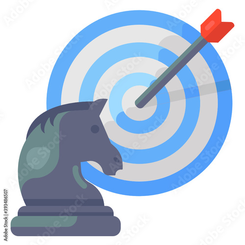 
Editable icon of target strategy, flat vector 
