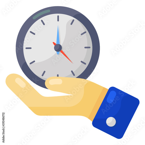 
Flat icon of save time, editable vector 
