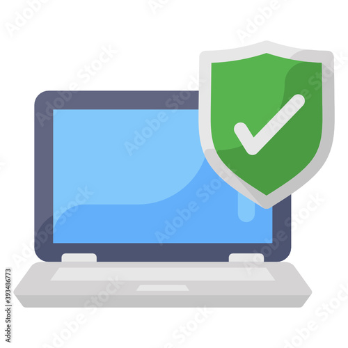 
Icon of shield with system denoting secure system 
