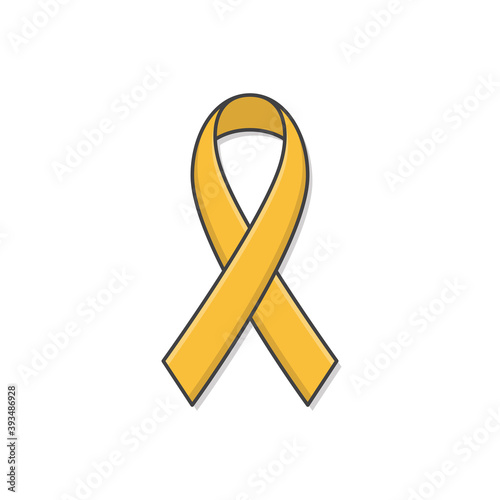 Awareness Ribbon Vector Icon Illustration. Ribbon Flat Icon