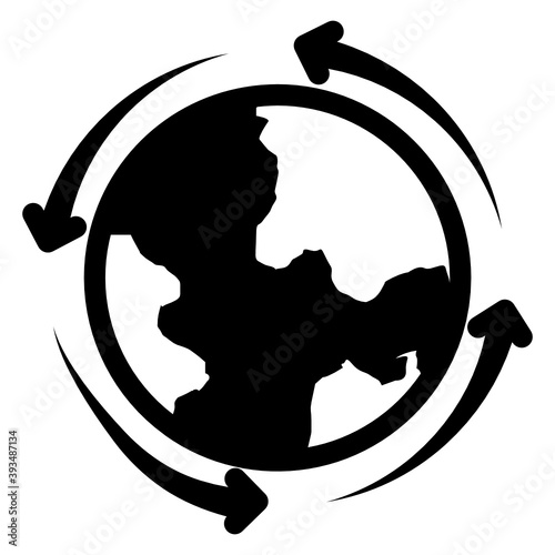 
Trendy flat icon of around the world 
