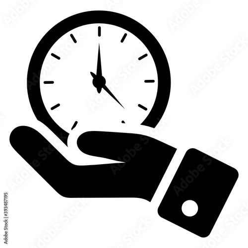 
Flat icon of save time, editable vector 
