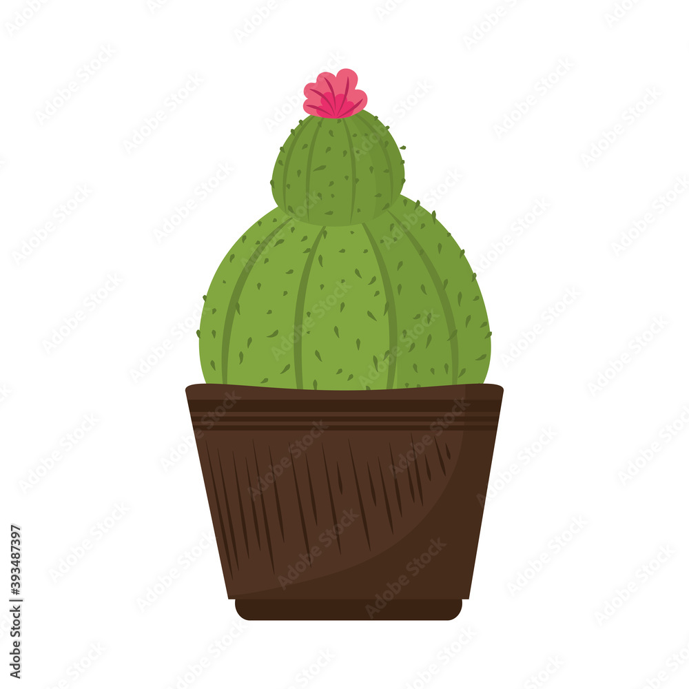 Naklejka premium potted cactus plant nature decoration isolated icon