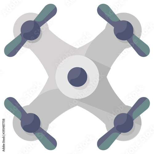 
Flat vector style of drone technology device, flying nanocopter 
