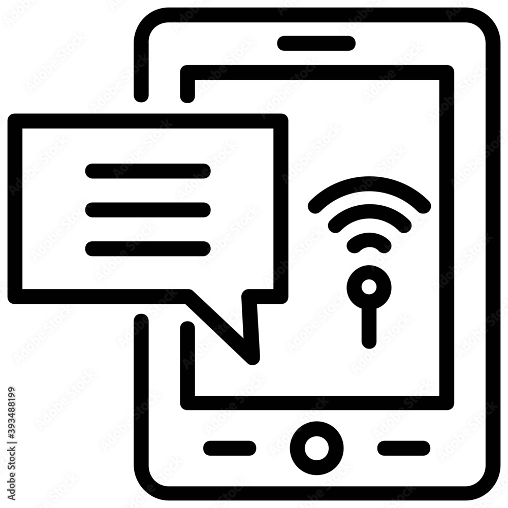 A mobile with wifi signals and a message, mobile services
A mobile with wifi signals and a message, mobile services