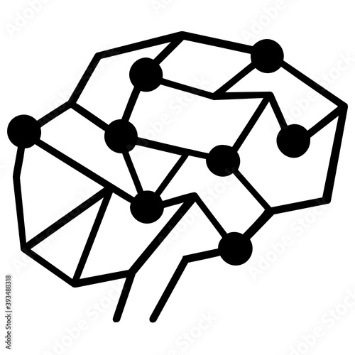 
Abstract artificial brain vector, neural network icon 
