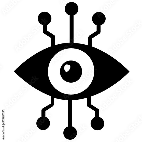 
A mechanical eye flat vector design, cyber eye 
