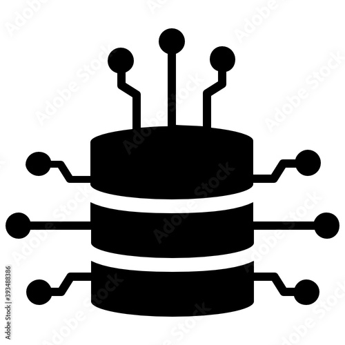 
Database rack with nodes showing database network icon
