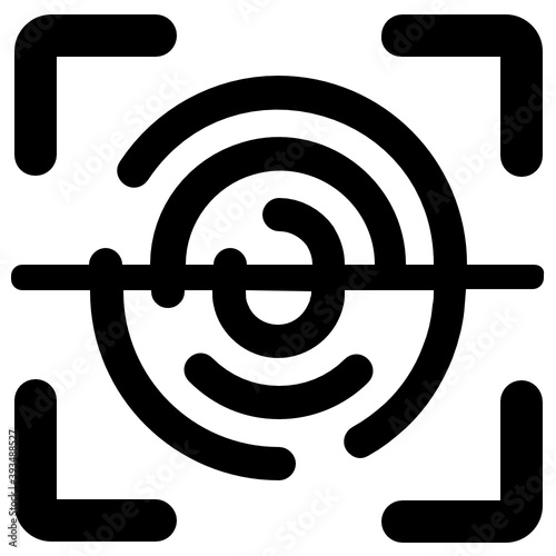 
Thumb scanning icon in flat design 
