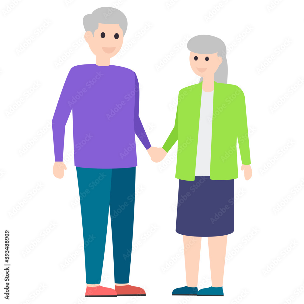 Flat Grandparents Vector 