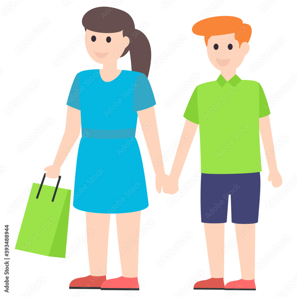 Couple Shopping Vector 