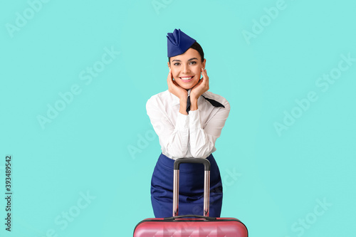 Beautiful stewardess with l...