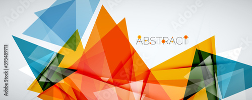 Geometric abstract background. Color triangle shapes. Vector illustration for covers, banners, flyers and posters and other designs