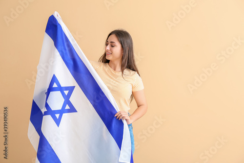 Young woman with the flag o...